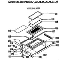 GE JGHP66GEJ4 upper oven door assembly diagram