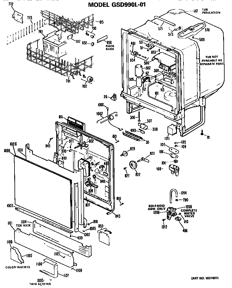 Tub/front panel