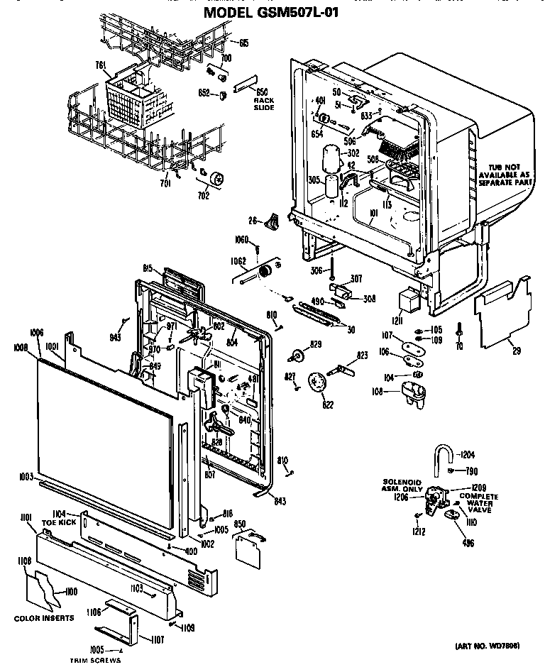 Tub/front panel
