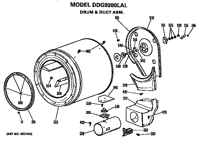 Drum and duct assembly