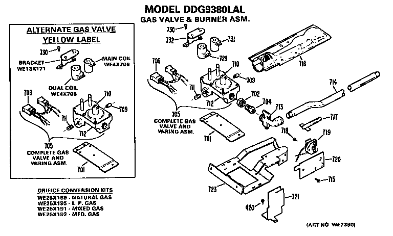 GAS VALVE AND BURNER ASSEMBLY