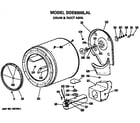GE DDE9300LAL drum and duct assembly diagram