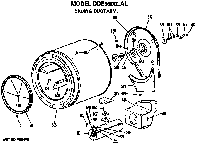 Drum and duct assembly