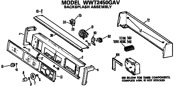 Backsplash for wwt2450gav