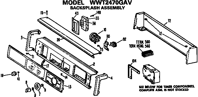Backsplash for wwt2470gav