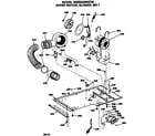 GE WSM2000HCW dryer motor, blower and belt diagram