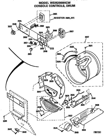 Console controls and drum