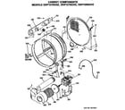 GE DDP1280GAE drum, motor and blower diagram