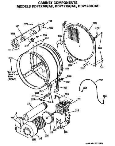 Drum, motor and blower
