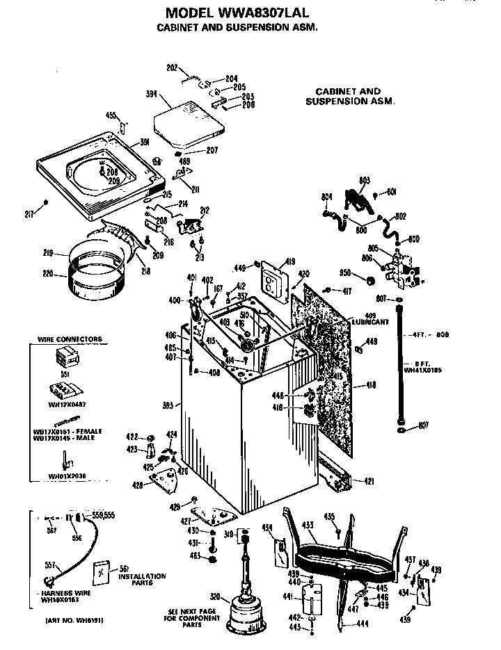 Cabinet and suspension