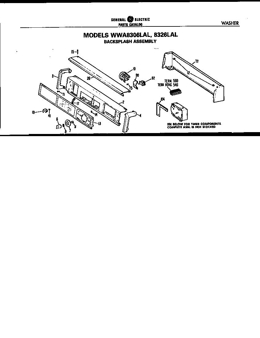 Backsplash for wwa8306 and wwa8326lal