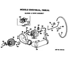 GE DDE7906LAL blower and drive assembly diagram