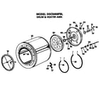 GE DDC5000FBL drum and heater diagram