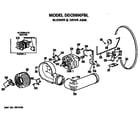 GE DDC5000FBL blower and drive assembly diagram