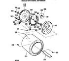 GE DDP1375GDM drum and heater diagram