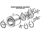 GE DDC4408AFL drum and heater assembly diagram