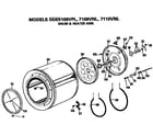 GE DDE5109VPL drum and heater assembly diagram
