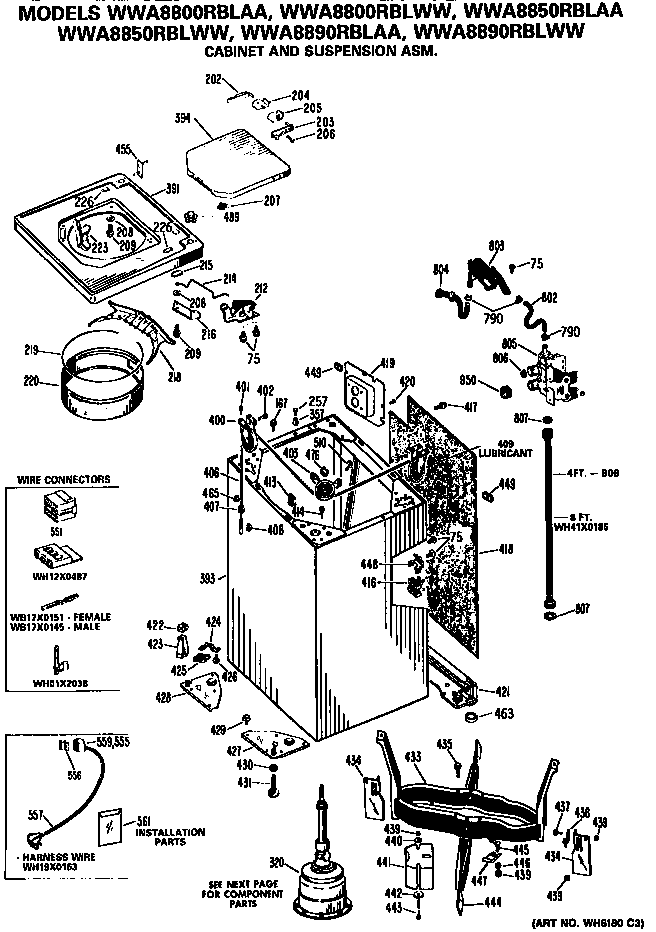Cabinet and suspension