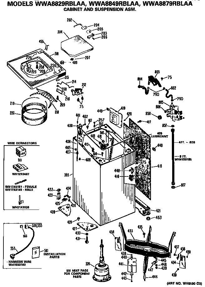 Cabinet and suspension