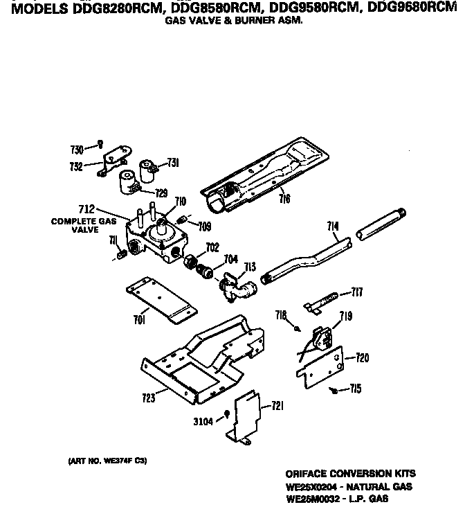 Gas valve and burner
