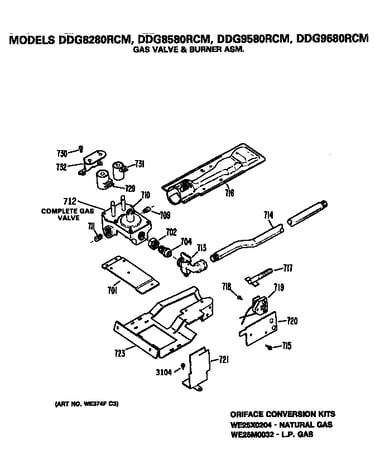 Gas valve and burner