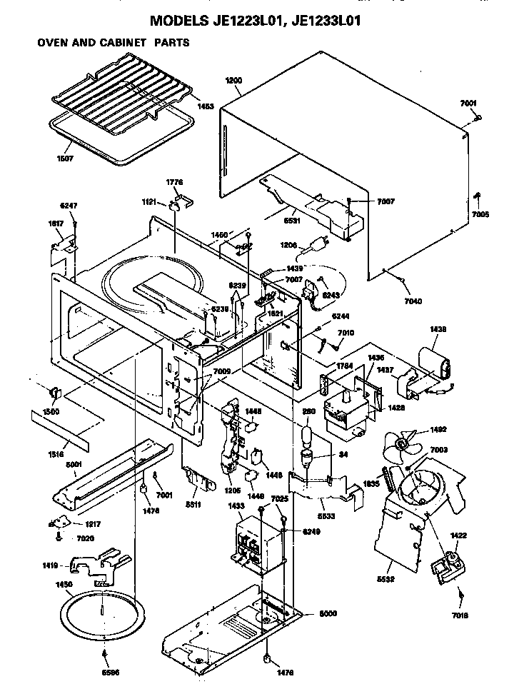 Oven and cabinet