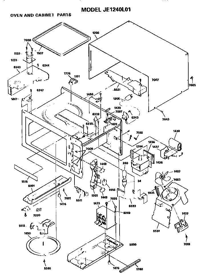 Oven and cabinet