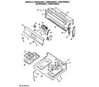 GE JGBP32GES1 backsplash & cooktop diagram