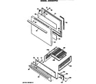 GE JGBS02PN3 door & broiler assembly diagram