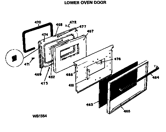 Lower oven door