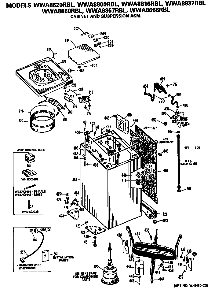 Cabinet and suspension