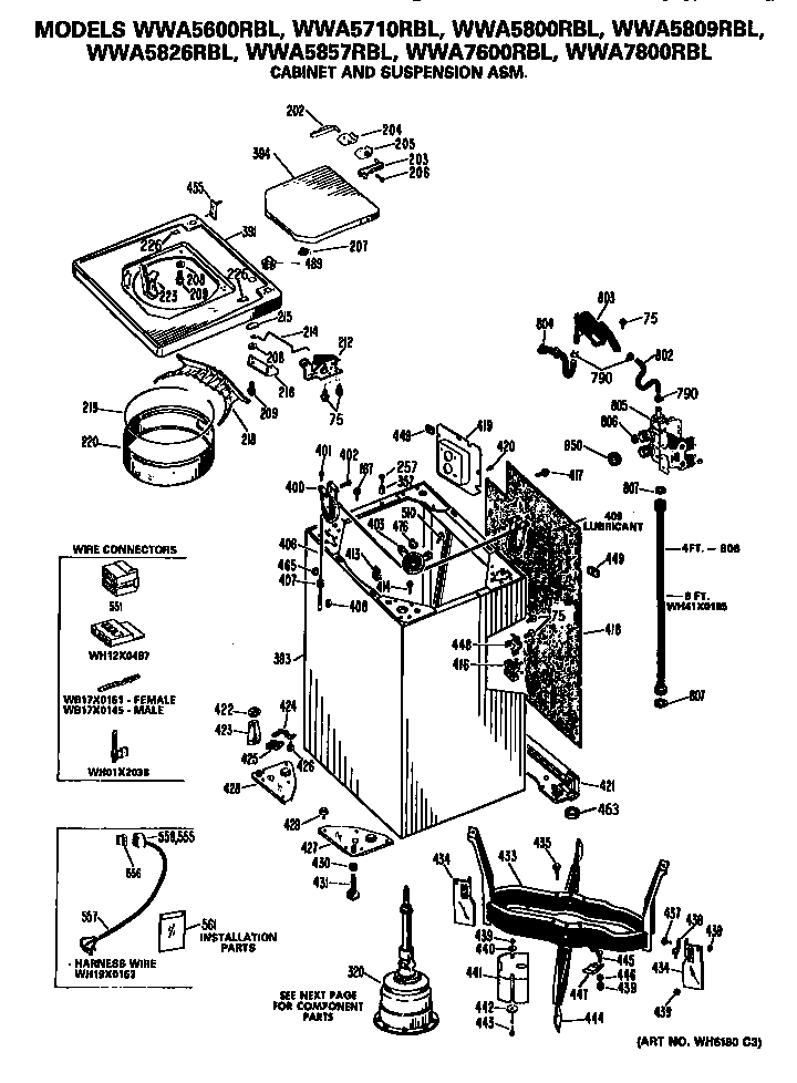 Cabinet and suspension
