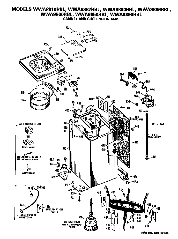 Cabinet and suspension