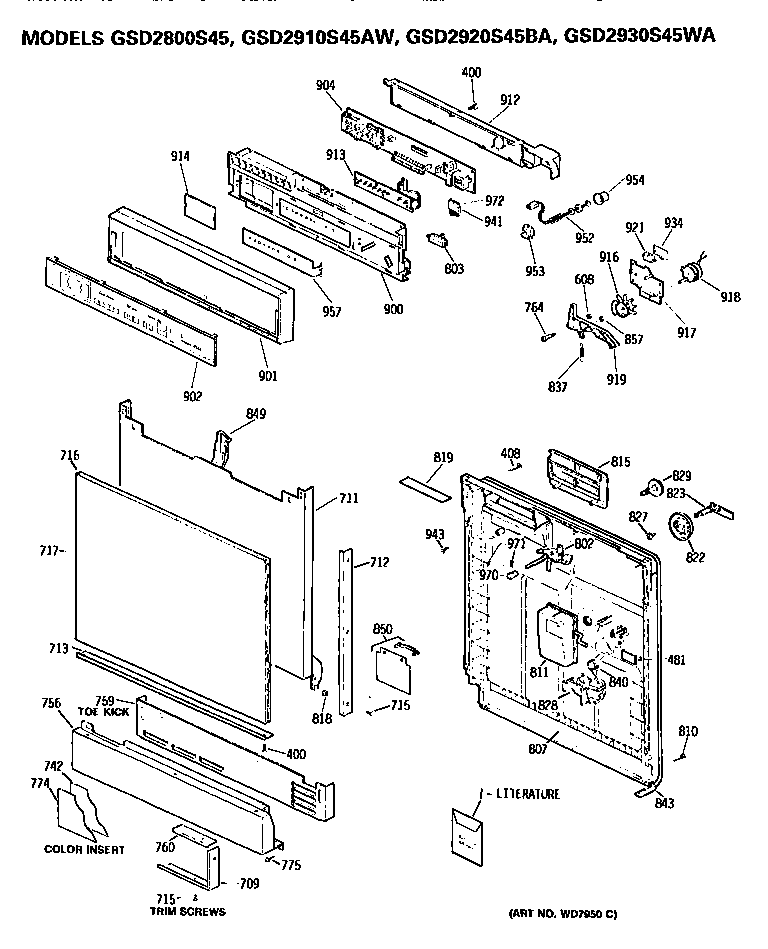 Front/control panel