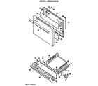 GE JGBS04GER2 door and broiler assembly diagram