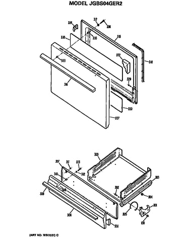 Door and broiler assembly
