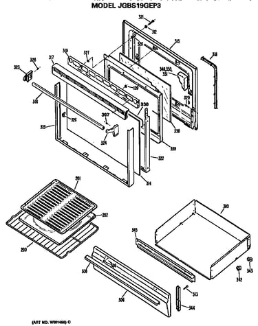 Door and broiler assembly