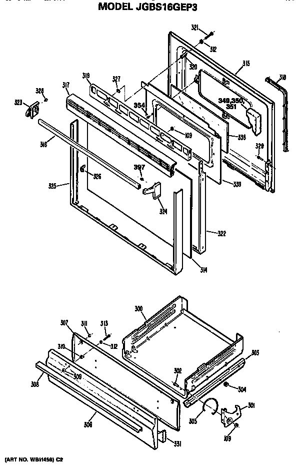 Door and broiler assembly