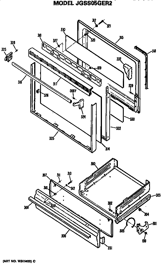 Door and broiler assembly