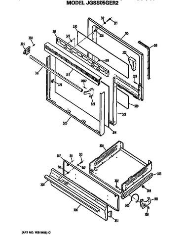 Door and broiler assembly