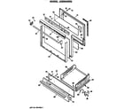 GE JGBS04ER2 door and broiler assembly diagram
