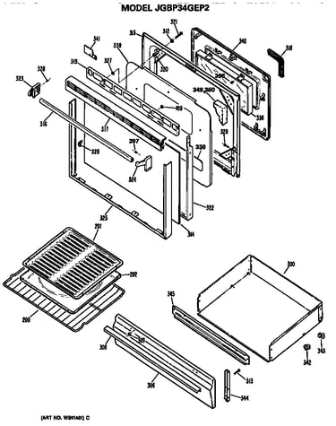 Door and broiler assembly