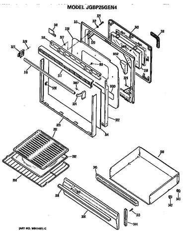 Door and broiler assembly