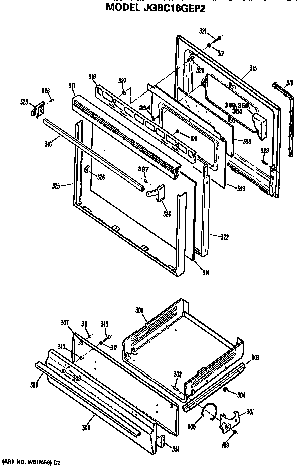 Door and broiler assembly