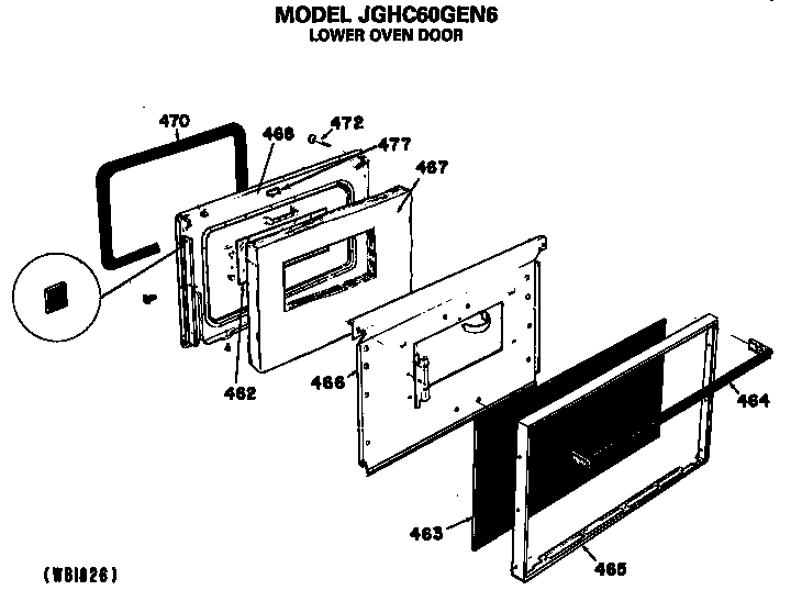 Lower oven door