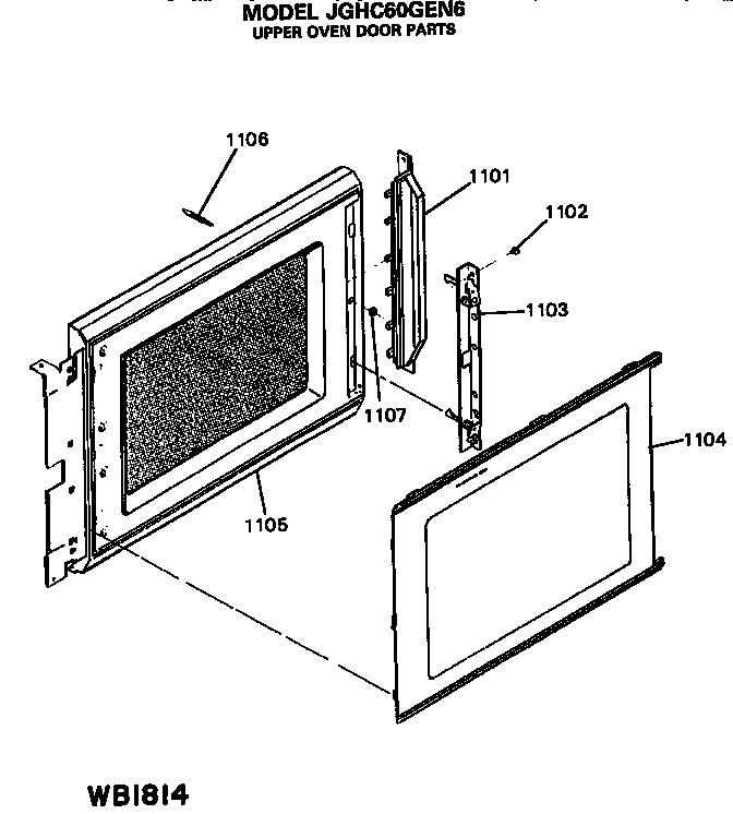 Upper oven door parts