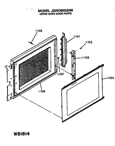 Upper oven door parts