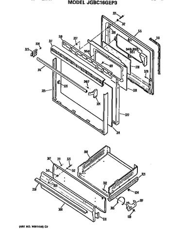 Door and broiler assembly