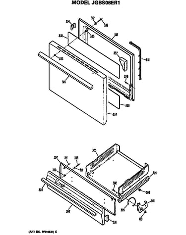 Door and broiler assembly