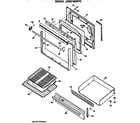 GE JGBS19GEP2 door and broiler assembly diagram
